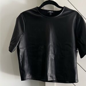 Express brand, Faux  leather short sleeve top
